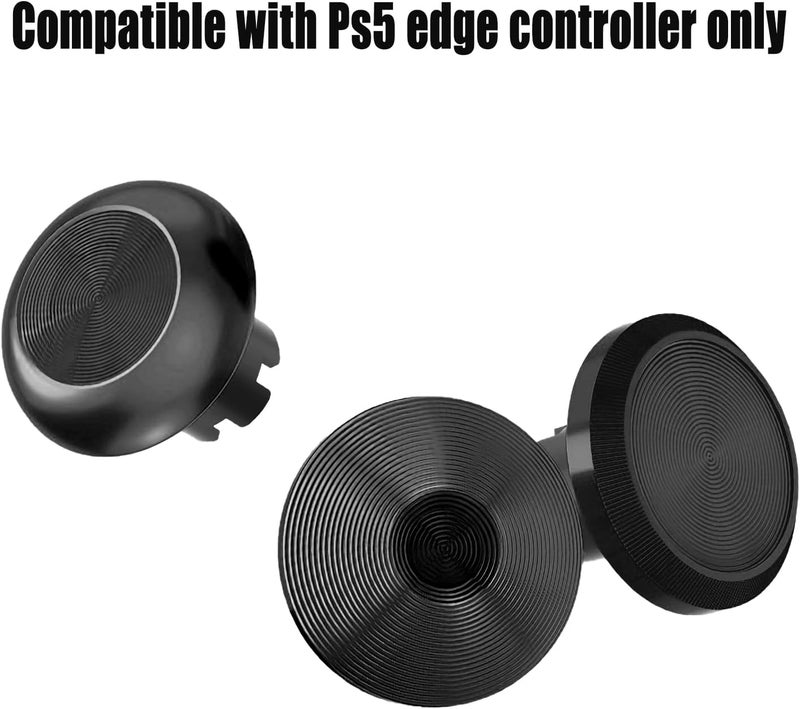 Ceozon Replacement Metal Thumbsticks for Ps5 Edge Controller 6 in 1 Swap Analog Joystick Thumb Grips Accessories Black - Image 2